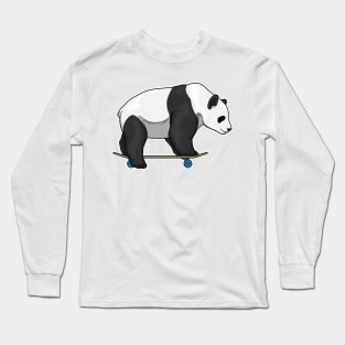 Panda Skater Skateboard Long Sleeve T-Shirt